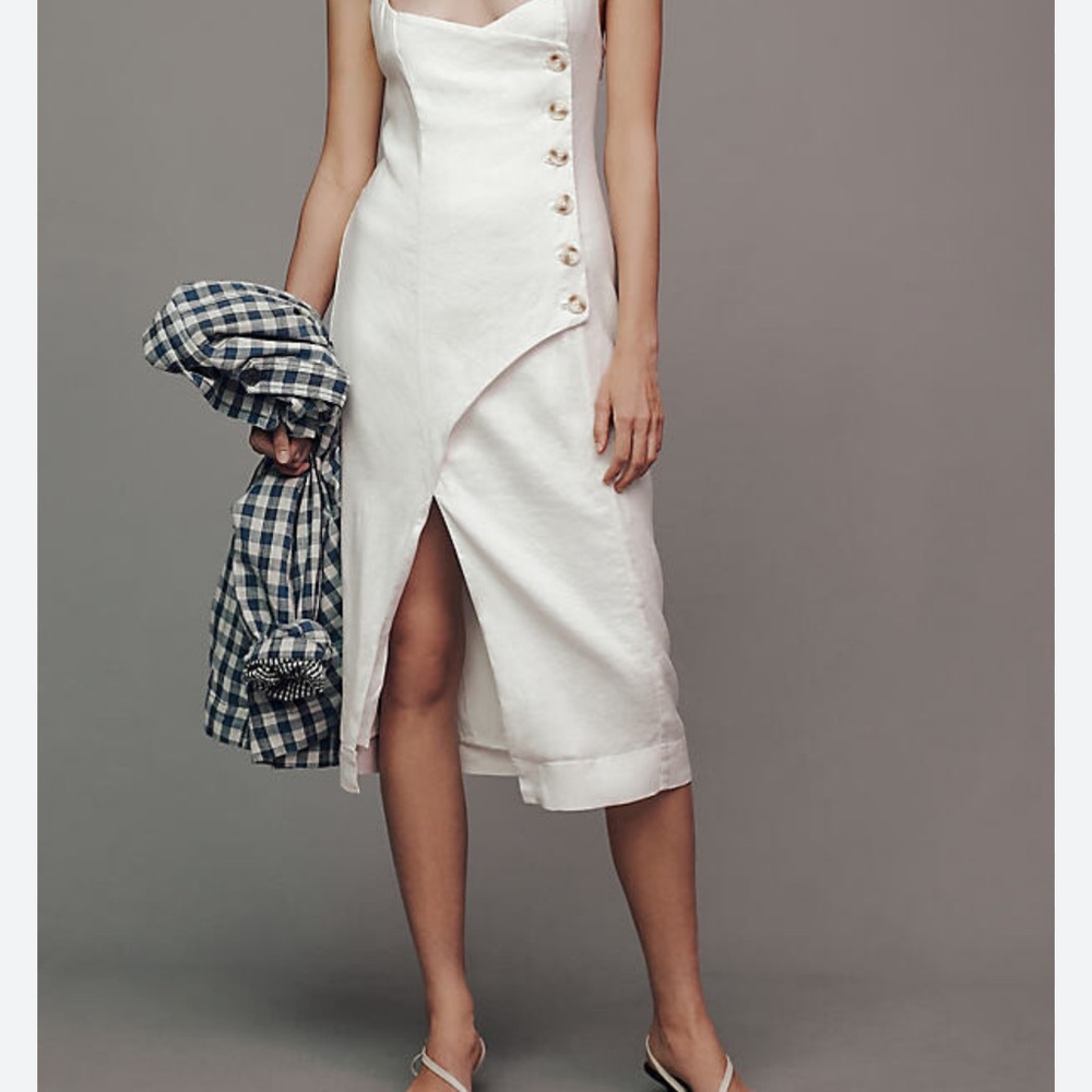 Anthropologie White Asymmetrical Dress